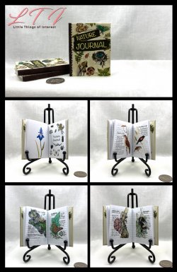 NATURE JOURNAL Illustrated Readable One Fourth Miniature Scale Book