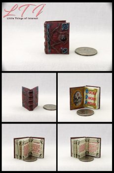 HOCUS POCUS BOOK OF SPELLS Miniature 1/12 Scale Readable Illustrated Book Magic HOCUS POCUS BOOK OF SPELLS Miniature 1/12 Scale Readable Illustrated Book Magic