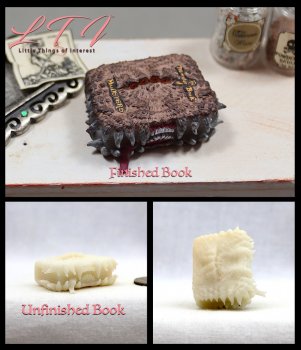 MONSTER BOOK OF MONSTERS in Miniature One Inch Scale White Resin DIY Harry Potter
