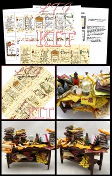 14 SCROLL PAGES Kit With Tutorial Printed PDF for Magic Table in Miniature Half Inch Scale