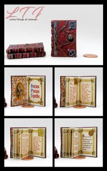 HOCUS POCUS BOOK OF SPELLS Miniature Playscale Readable Illustrated 1/6 Scale Book HOCUS POCUS BOOK OF SPELLS Miniature Playscale Readable Illustrated 1/6 Scale Book