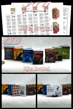 HARRY POTTER Book Series Printable Download One Inch Scale Miniature Books Set