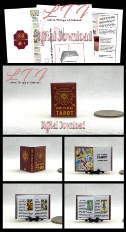 HOW TO READ THE TAROT Download Pdf Book and Construction Tutorial for a Dollhouse Miniature One Inch Scale Book