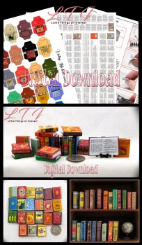 VINTAGE STYLE BOOKS Set of 21 Prop Books Download Pdf and Construction Tutorial for Miniature One Inch Scale Books